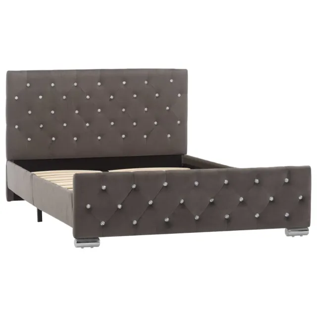 Cadre de lit sans matelas gris tissu 120x200 cm