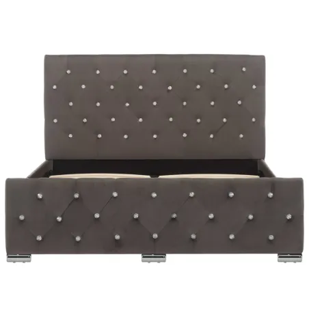 Cadre de lit sans matelas gris tissu 120x200 cm