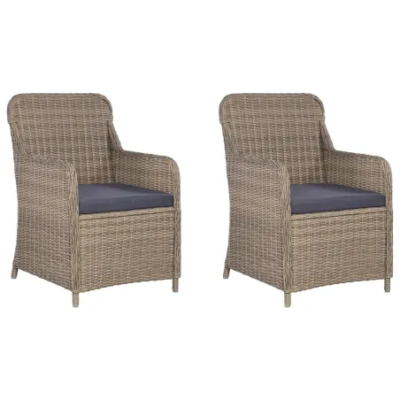 Ensemble à manger de jardin 3 pcs Marron