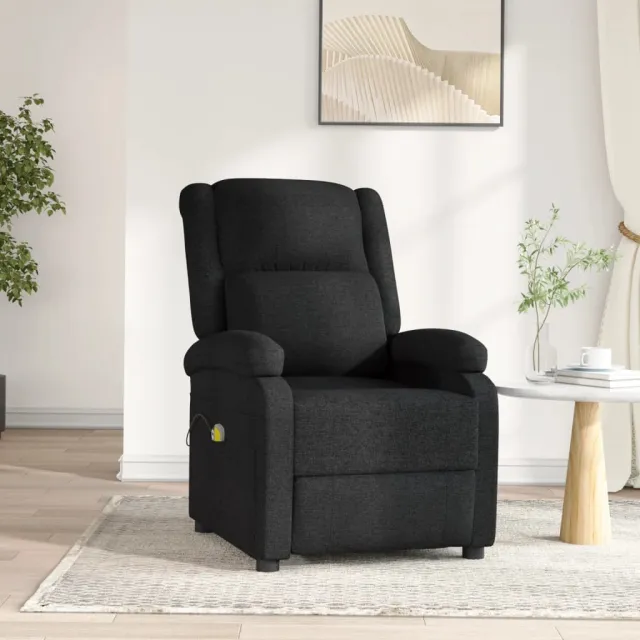Fauteuil électrique de massage Noir Tissu