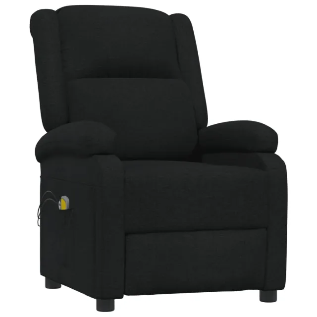 Fauteuil électrique de massage Noir Tissu