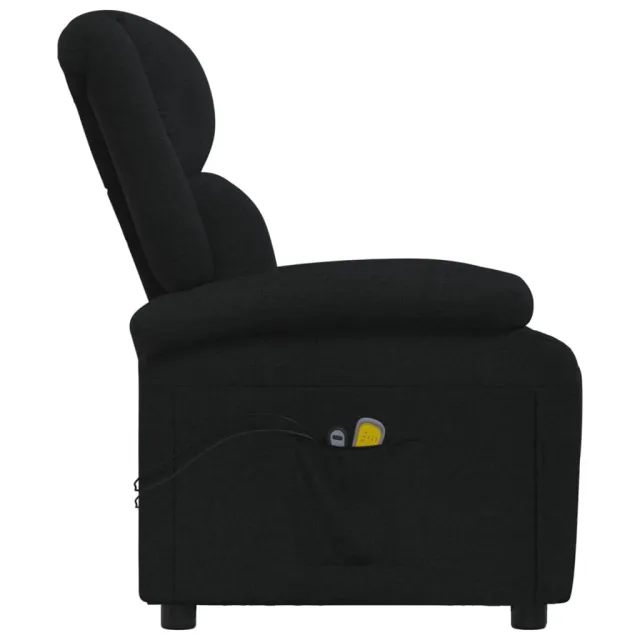 Fauteuil électrique de massage Noir Tissu