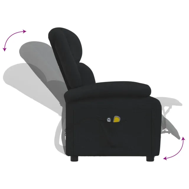 Fauteuil électrique de massage Noir Tissu