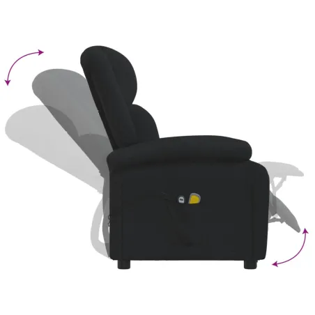 Fauteuil électrique de massage Noir Tissu