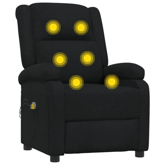 Fauteuil électrique de massage Noir Tissu