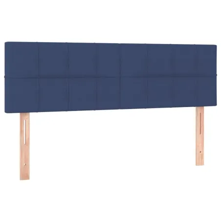 Sommier à lattes de lit avec matelas LED Bleu 140x200 cm Tissu