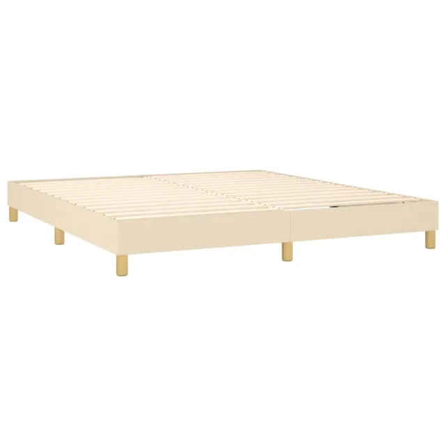 Sommier à lattes de lit avec matelas LED Crème 180x200 cm Tissu