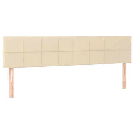 Sommier à lattes de lit et matelas et LED Crème 200x200cm Tissu