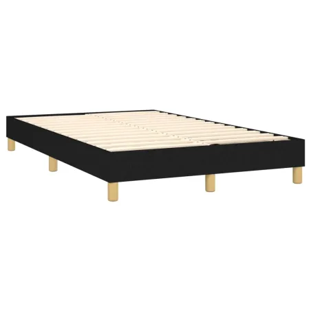 Sommier à lattes de lit avec matelas LED Noir 120x200 cm Tissu