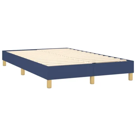 Sommier à lattes de lit avec matelas LED Bleu 120x200 cm Tissu