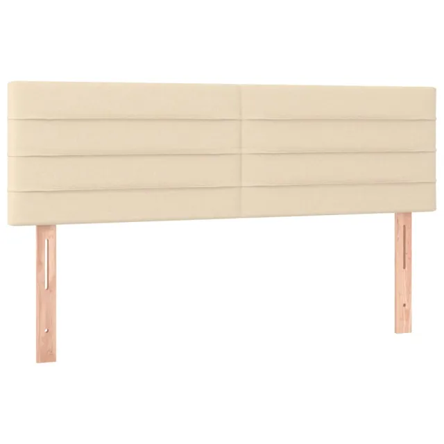 Sommier à lattes de lit avec matelas LED Crème 140x200 cm Tissu