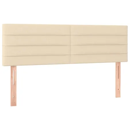 Sommier à lattes de lit avec matelas LED Crème 140x200 cm Tissu