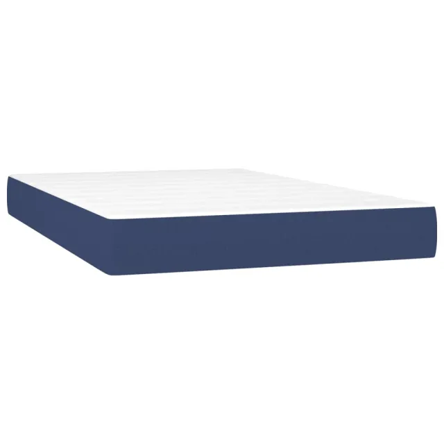 Sommier à lattes de lit avec matelas LED Bleu 120x200 cm Tissu