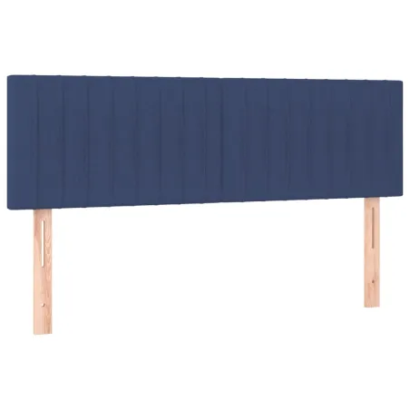 Sommier à lattes de lit avec matelas LED Bleu 140x200 cm Tissu