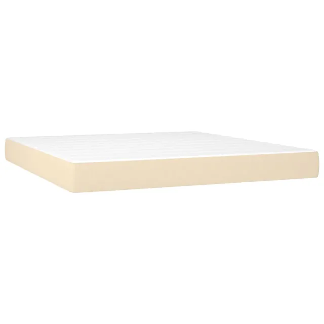 Sommier à lattes de lit avec matelas LED Crème 160x200 cm Tissu