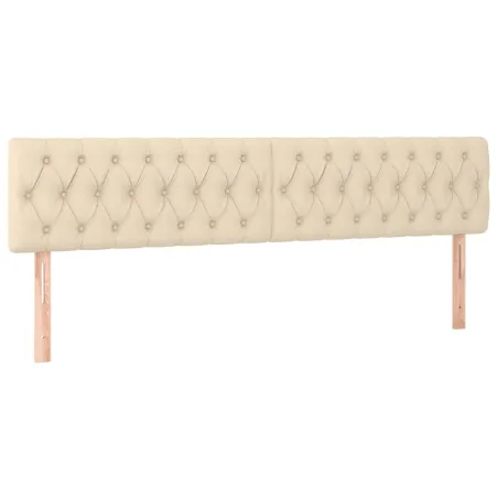 Sommier à lattes de lit avec matelas LED Crème 180x200 cm Tissu