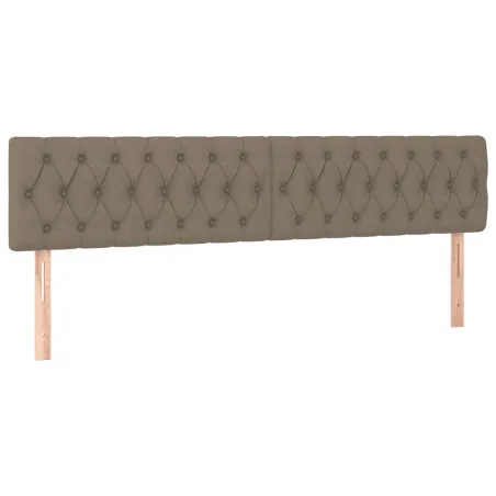Sommier à lattes de lit et matelas et LED Taupe 200x200cm Tissu