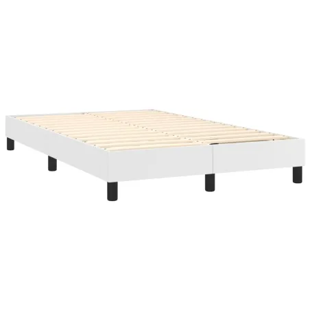 Sommier à lattes de lit et matelas et LED Blanc 120x200 cm