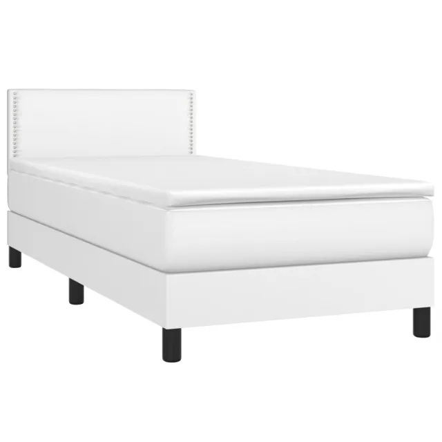 Sommier à lattes de lit avec matelas et LED Blanc 100x200 cm