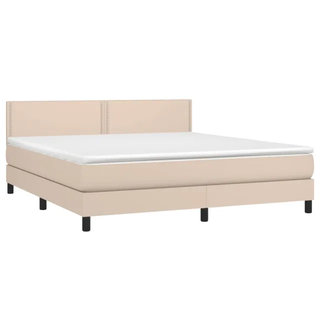 Sommier à lattes de lit avec matelas LED Cappuccino 180x200 cm