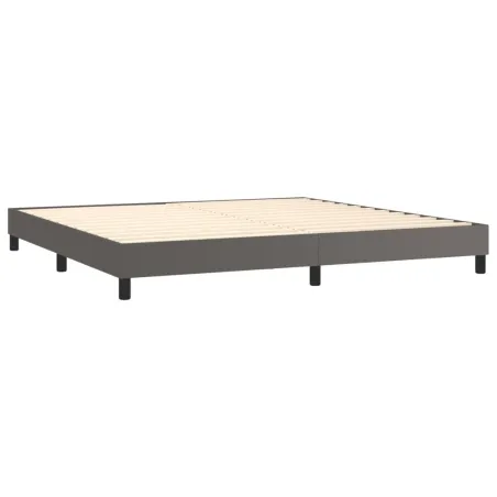 Sommier à lattes de lit avec matelas et LED Gris 200x200 cm