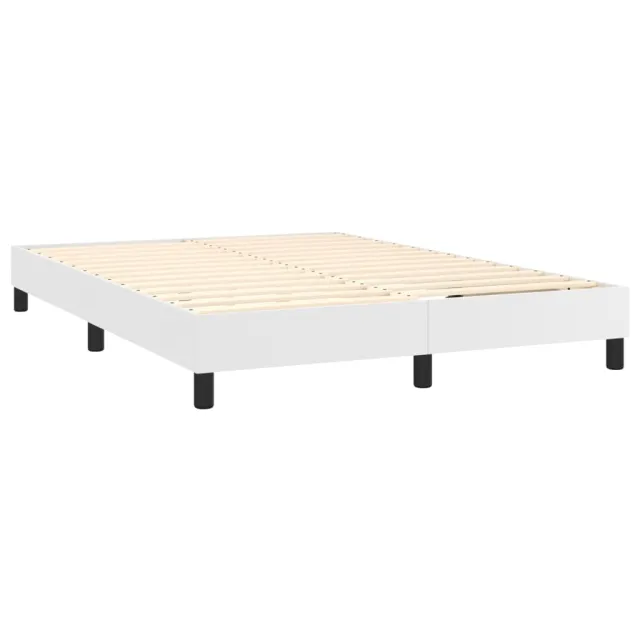 Sommier à lattes de lit avec matelas et LED Blanc 140x200 cm