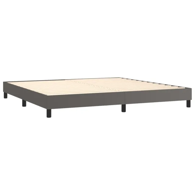 Sommier à lattes de lit avec matelas et LED Gris 200x200 cm