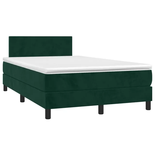 Sommier à lattes de lit avec matelas LED Vert foncé 120x200 cm