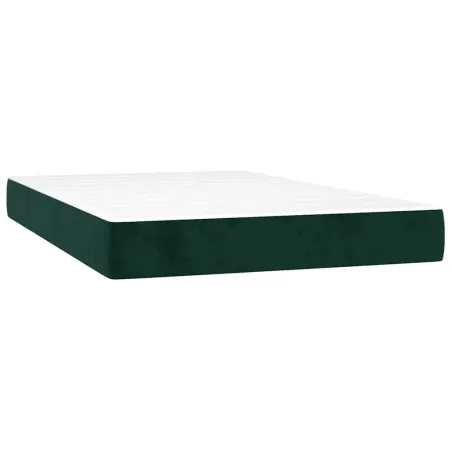 Sommier à lattes de lit avec matelas LED Vert foncé 120x200 cm
