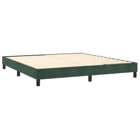 Sommier à lattes de lit avec matelas LED Vert foncé 160x200 cm
