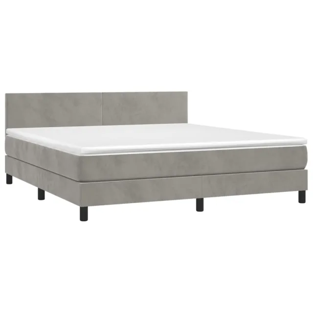 Sommier à lattes de lit avec matelas LED Gris clair 180x200 cm