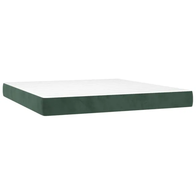 Sommier à lattes de lit avec matelas LED Vert foncé 180x200 cm