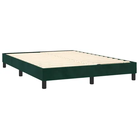 Sommier à lattes de lit avec matelas LED Vert foncé 140x190 cm