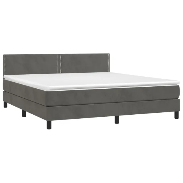 Sommier à lattes de lit avec matelas LED Gris foncé 180x200 cm