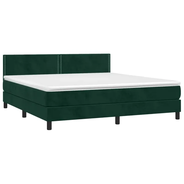 Sommier à lattes de lit avec matelas LED Vert foncé 180x200 cm