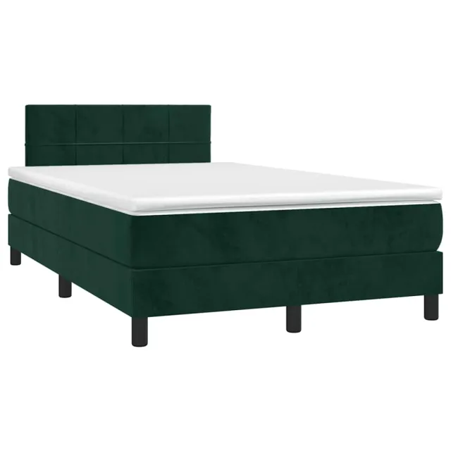 Sommier à lattes de lit avec matelas LED Vert foncé 120x200 cm