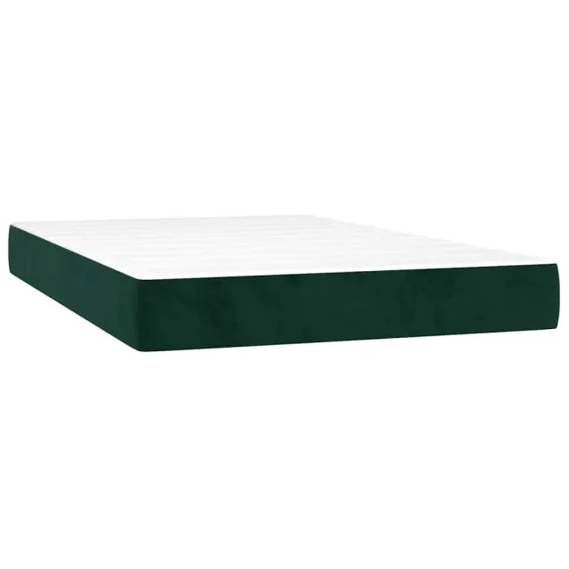 Sommier à lattes de lit avec matelas LED Vert foncé 120x200 cm