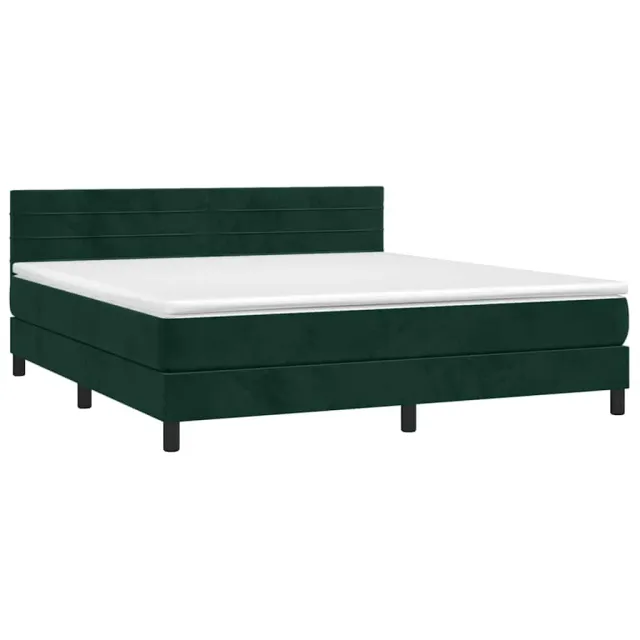 Sommier à lattes de lit avec matelas LED Vert foncé 180x200 cm