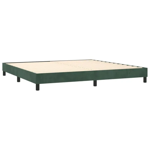 Sommier à lattes de lit avec matelas LED Vert foncé 200x200 cm