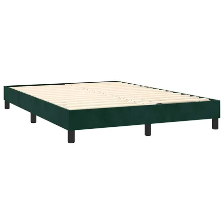 Sommier à lattes de lit avec matelas LED Vert foncé 140x190 cm