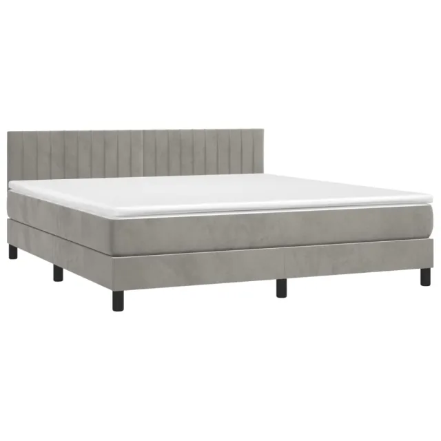 Sommier à lattes de lit avec matelas LED Gris clair 180x200 cm