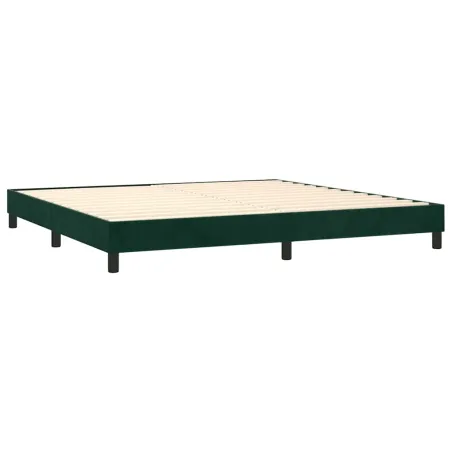 Sommier à lattes de lit avec matelas LED Vert foncé 200x200 cm