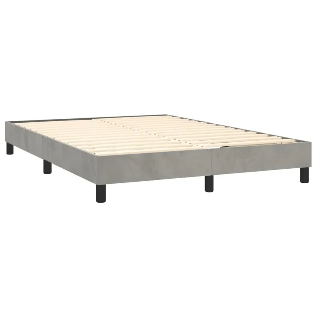 Sommier à lattes de lit avec matelas LED Gris clair 140x200 cm