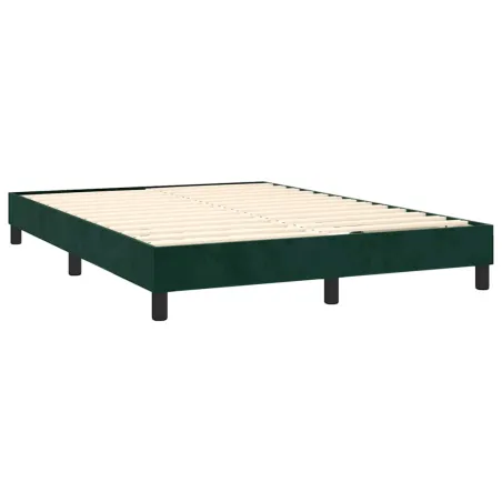 Sommier à lattes de lit avec matelas LED Vert foncé 140x200 cm