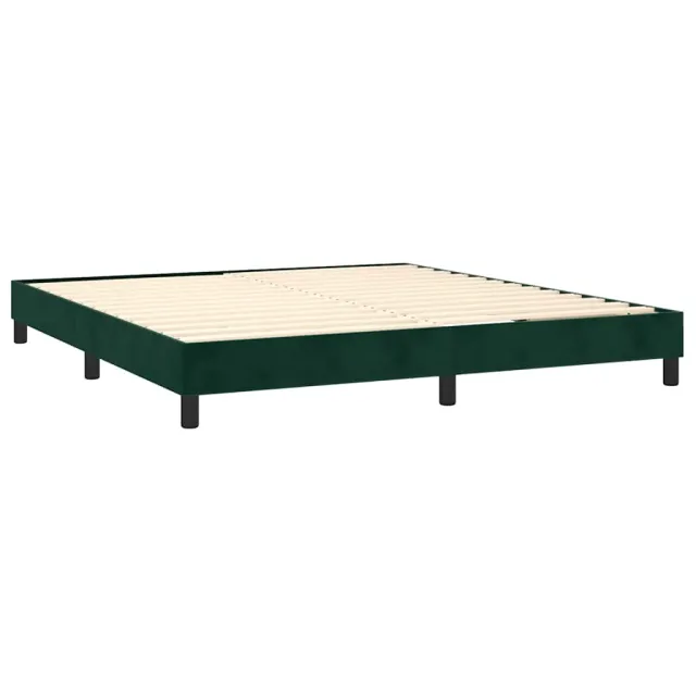 Sommier à lattes de lit avec matelas LED Vert foncé 160x200 cm