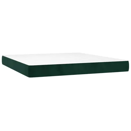 Sommier à lattes de lit avec matelas LED Vert foncé 180x200 cm