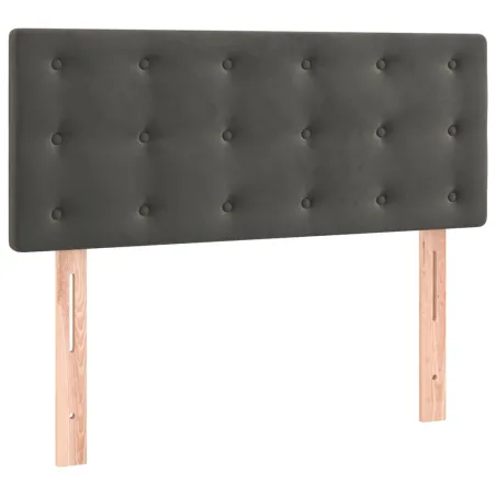 Sommier à lattes de lit avec matelas et LED Gris foncé 80x200cm