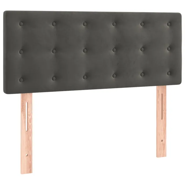 Sommier à lattes de lit avec matelas et LED Gris foncé 90x190cm