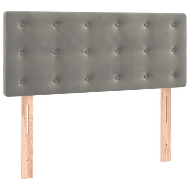 Sommier à lattes de lit avec matelas et LED Gris clair 90x200cm