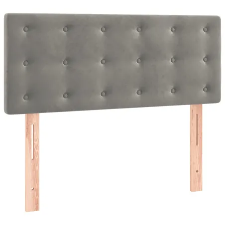 Sommier à lattes de lit avec matelas et LED Gris clair 90x200cm